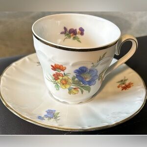 Vintage Bareuther Waldsassen Teacup and Saucer #263 Bavaria Germany